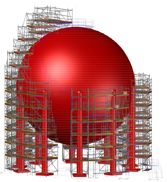 3D model of a modular scaffold design